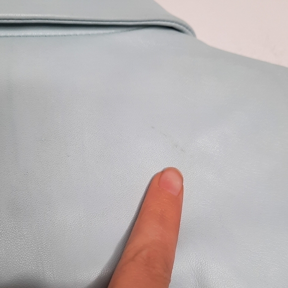 MaxMara Light Blue Leather Jacket 12 - Picture 11 of 12